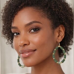 Emerald Whisper Teardrop Hoops